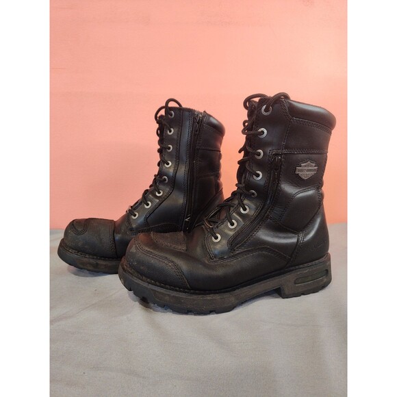 Men's Harley Davidson Riddick 8 Inch Lace Up Motorcycle Boots D98308 Size 10.5 - Picture 1 of 8